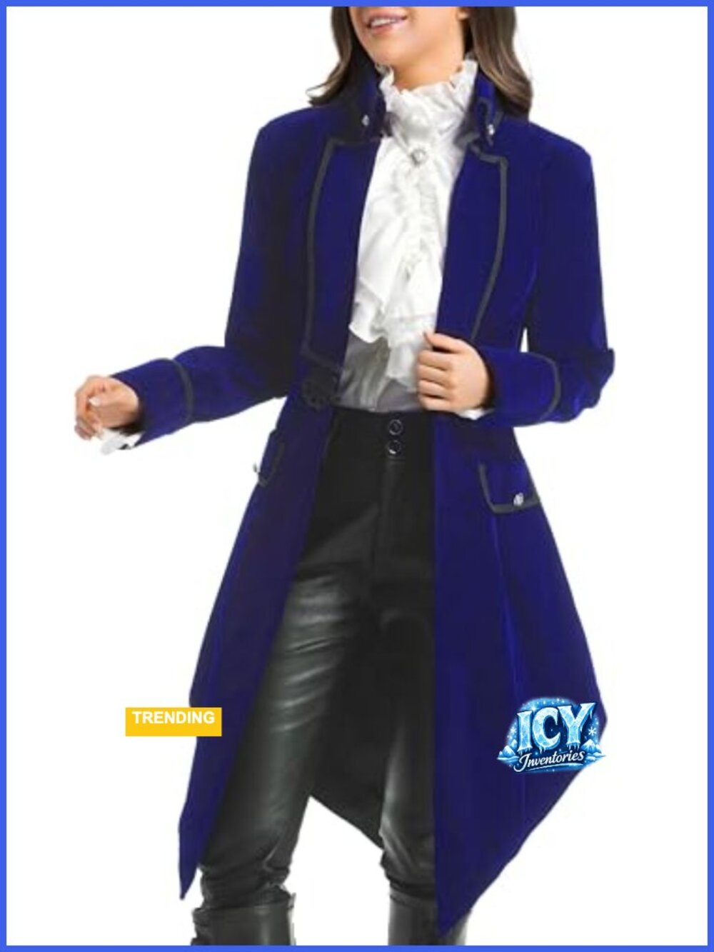 Gothic Victorian Tailcoat Jacket Long Steampunk Coat Velvet Women's